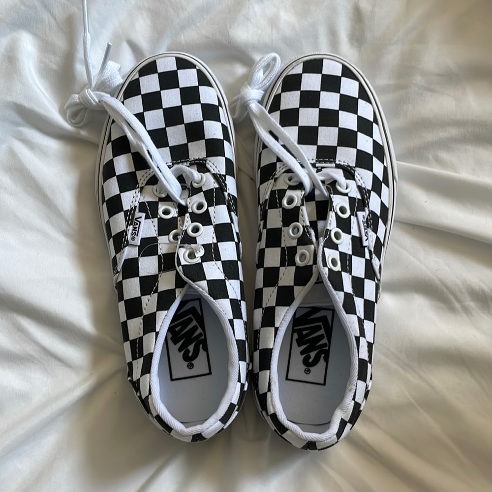 Authentic black and white checkered vans